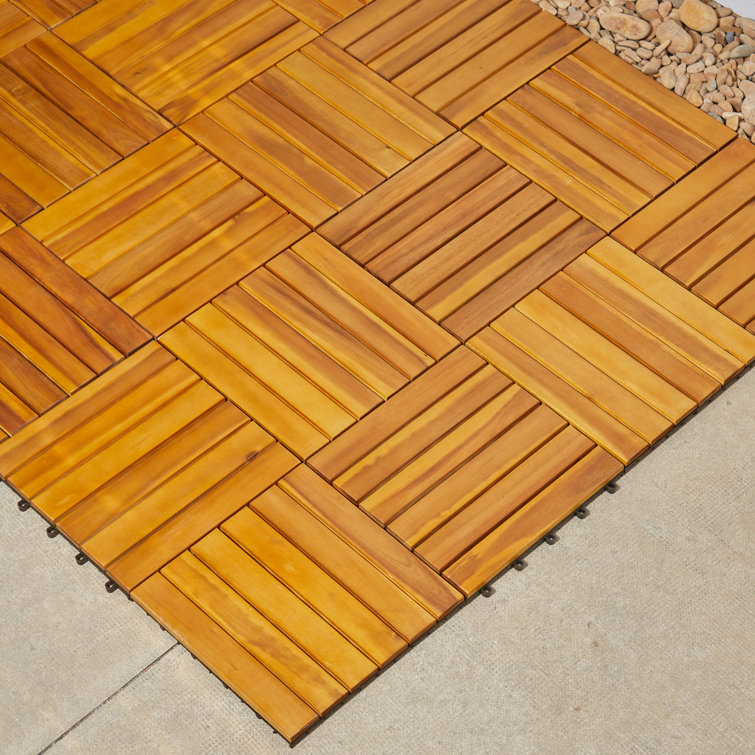 Vifah 12" x 12" Wood Interlocking Deck Tile & Reviews Wayfair
